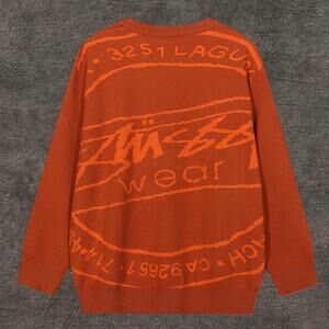 Stussy Men's Red Knit Sweater